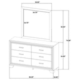 Wright 6-drawer Dresser and Mirror Brown Oak - Tampa Furniture Outlet
