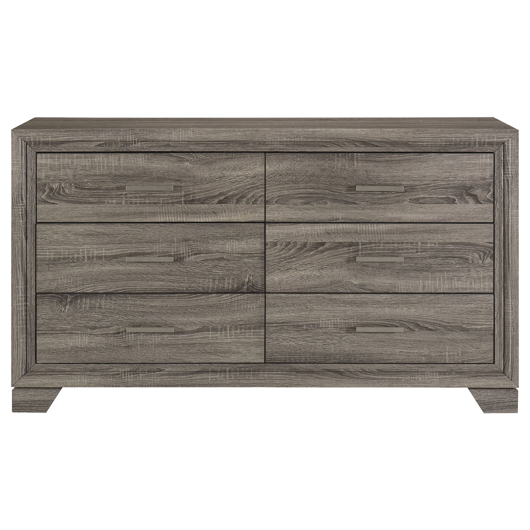 Wright 6-drawer Dresser Cabinet Brown Oak - Tampa Furniture Outlet