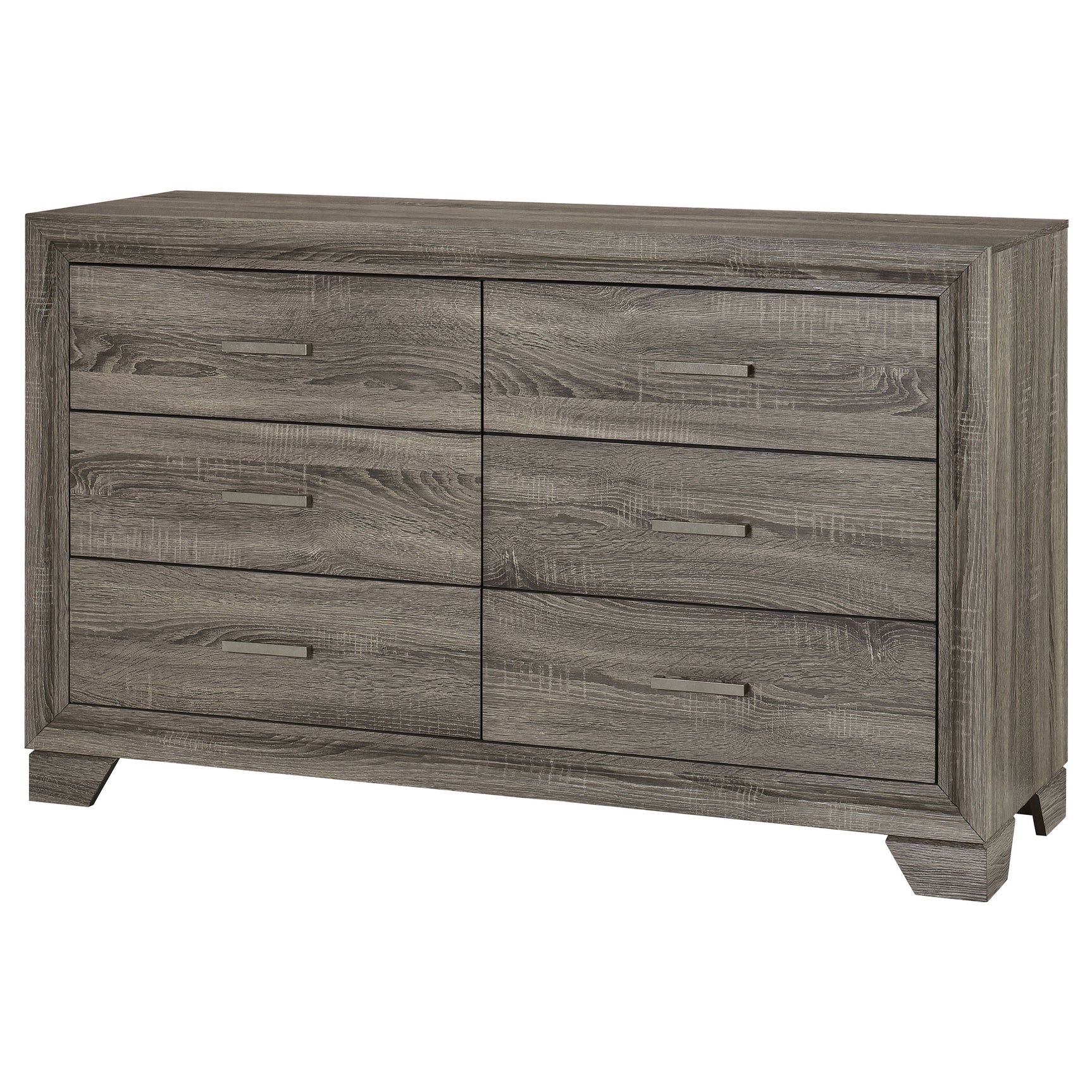 Wright 6-drawer Dresser Cabinet Brown Oak - Tampa Furniture Outlet