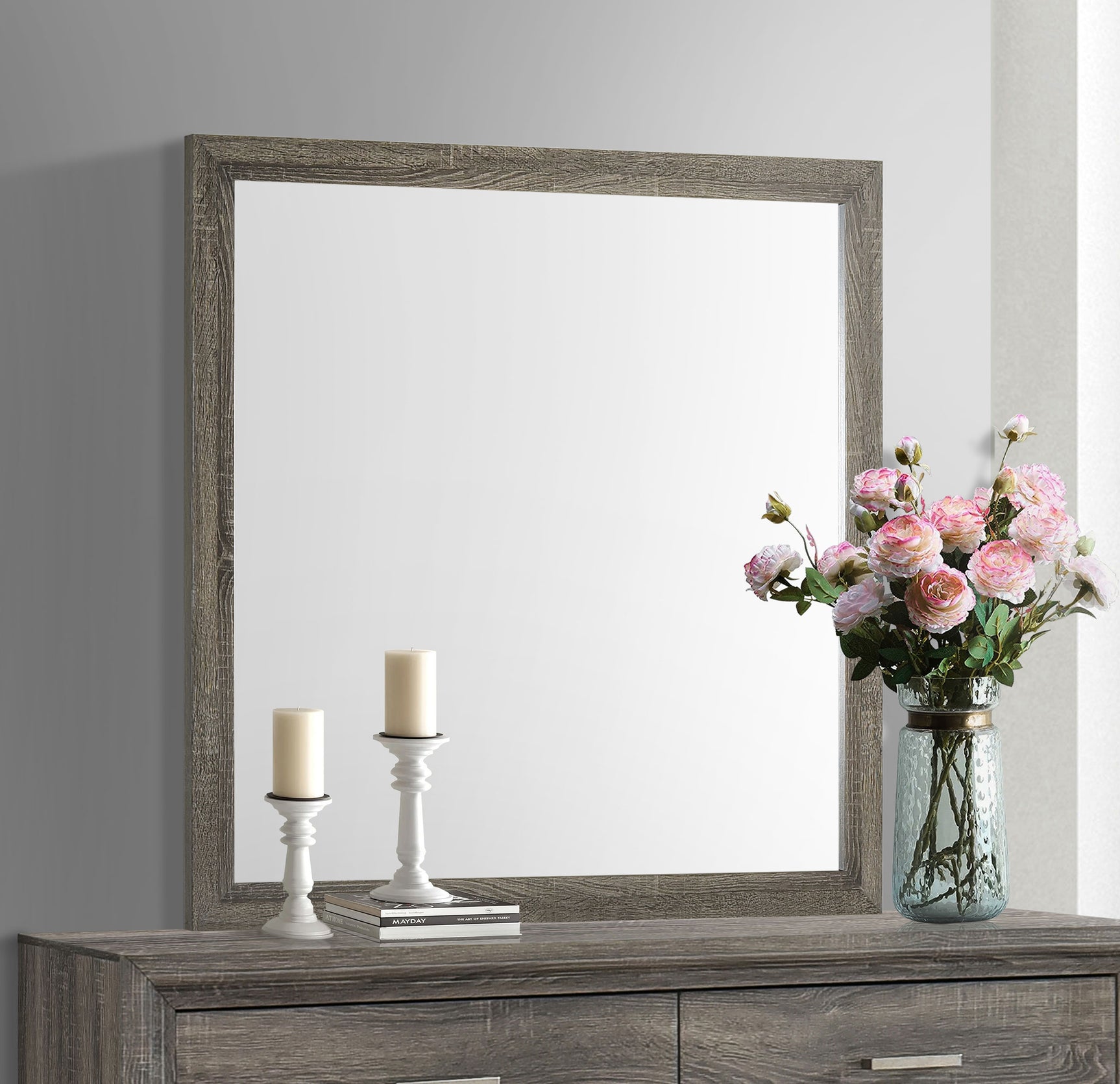 Wright Dresser Mirror Brown Oak - Tampa Furniture Outlet