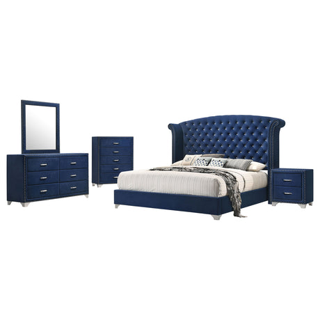 Melody 5-piece Eastern King Bedroom Set Pacific Blue - Tampa Furniture Outlet