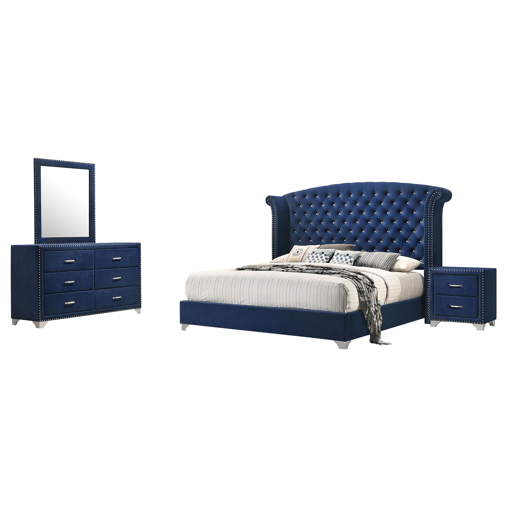 Melody 4-piece California King Bedroom Set Pacific Blue - Tampa Furniture Outlet