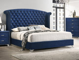 Melody Upholstered California King Wingback Bed Pacific Blue - Tampa Furniture Outlet