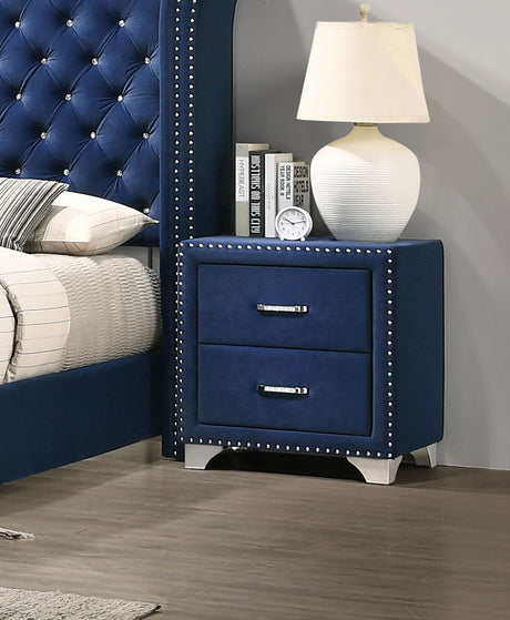 Melody Upholstered 2-drawer Nightstand Pacific Blue - Tampa Furniture Outlet