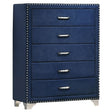 Tampa Furniture Outlet - Coaster - Melody 5-drawer Bedroom Chest Pacific Blue - 223375