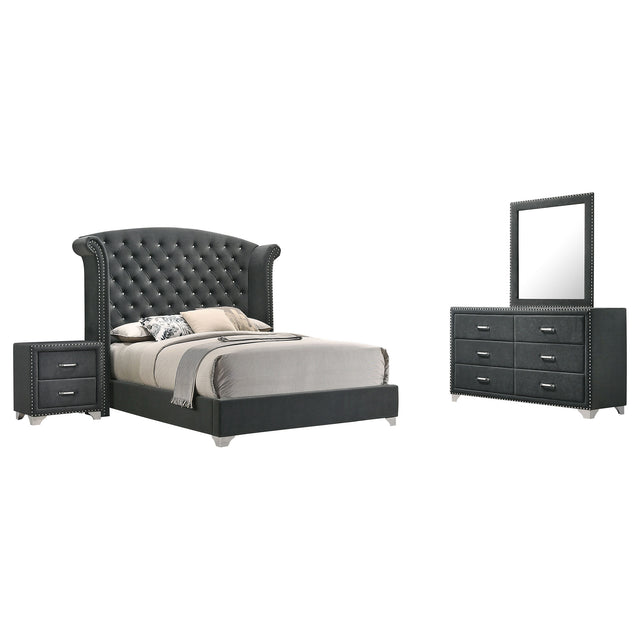 Tampa Furniture Outlet - Coaster - Melody 4-piece California King Bedroom Set Grey - 223381KW-S4