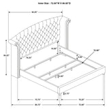 Melody Upholstered California King Wingback Bed Grey - Tampa Furniture Outlet
