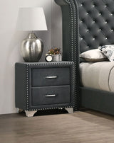 Melody Upholstered 2-drawer Nightstand Grey - Tampa Furniture Outlet