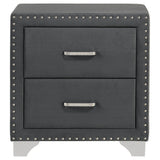 Melody Upholstered 2-drawer Nightstand Grey - Tampa Furniture Outlet