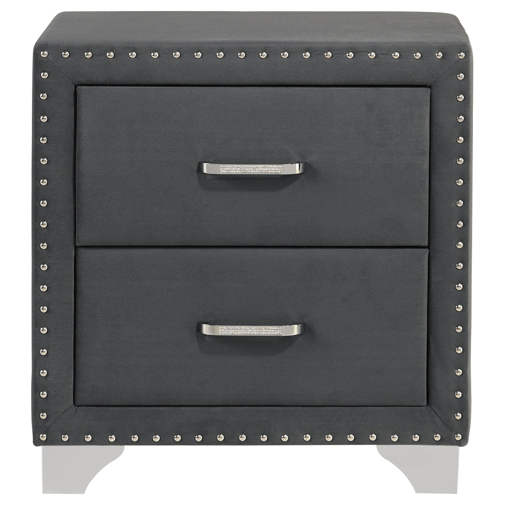 Melody Upholstered 2-drawer Nightstand Grey - Tampa Furniture Outlet