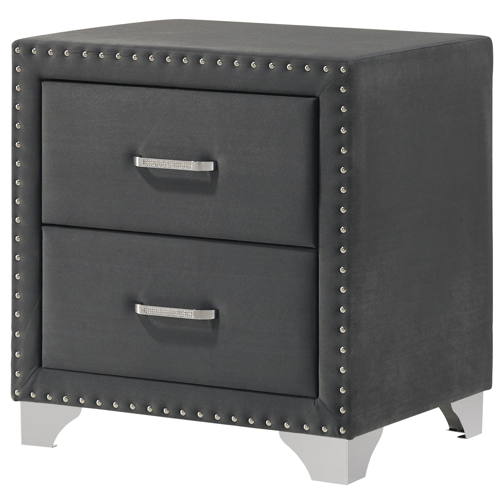 Melody Upholstered 2-drawer Nightstand Grey - Tampa Furniture Outlet