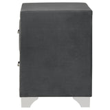 Melody Upholstered 2-drawer Nightstand Grey - Tampa Furniture Outlet