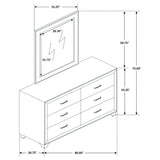 Melody 6-drawer Upholstered Dresser with Mirror Grey - Tampa Furniture Outlet