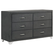 Tampa Furniture Outlet - Coaster - Melody 6-drawer Upholstered Dresser Grey - 223383