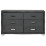 Melody 6-drawer Upholstered Dresser Grey - Tampa Furniture Outlet