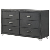 Melody 6-drawer Upholstered Dresser Grey - Tampa Furniture Outlet