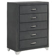 Tampa Furniture Outlet - Coaster - Melody 5-drawer Bedroom Chest Grey - 223385
