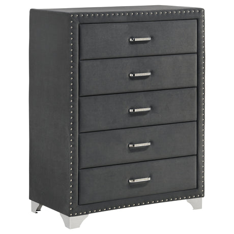 Tampa Furniture Outlet - Coaster - Melody 5-drawer Bedroom Chest Grey - 223385