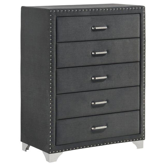 Tampa Furniture Outlet - Coaster - Melody 5-drawer Bedroom Chest Grey - 223385