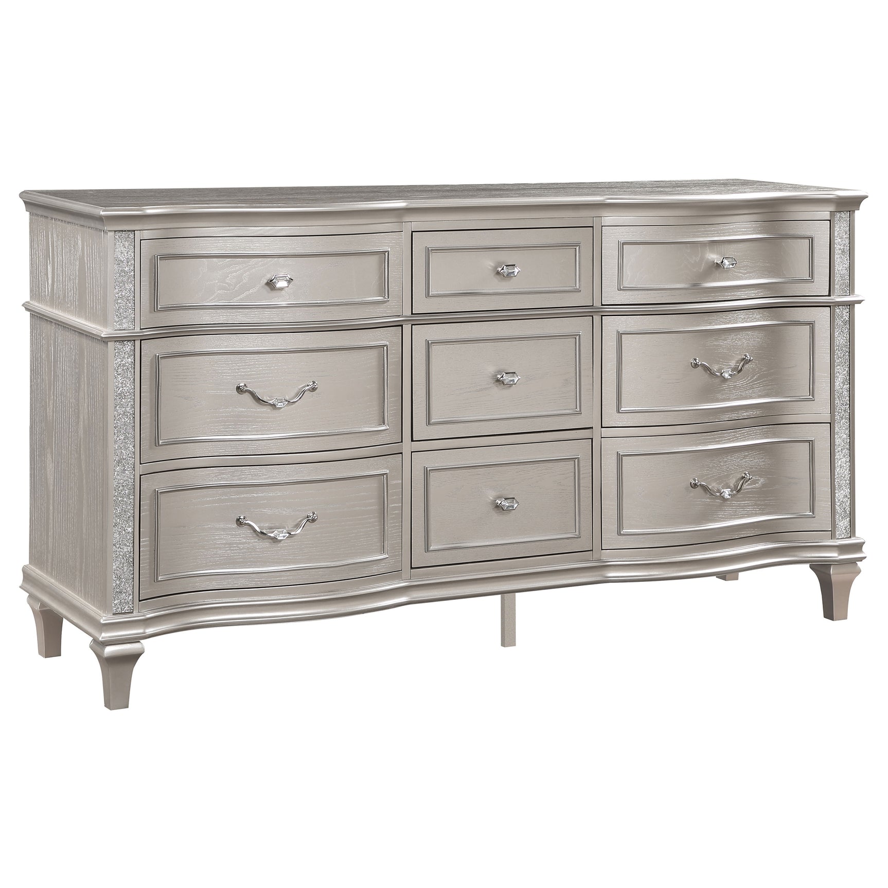 Evangeline 5-piece Eastern King Bedroom Set Silver Oak - Tampa Furniture Outlet