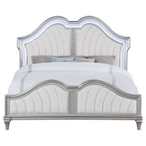 Evangeline Wood Eastern King LED Panel Bed Silver Oak - Tampa Furniture Outlet