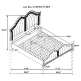 Evangeline Wood Eastern King LED Panel Bed Silver Oak - Tampa Furniture Outlet
