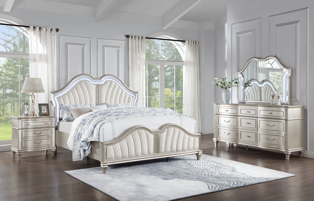 Tampa Furniture Outlet - Coaster - Evangeline 4-piece California King Bedroom Set Silver Oak - 223391KW-S4