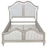Evangeline Wood Queen LED Panel Bed Silver Oak - Tampa Furniture Outlet