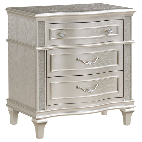 Tampa Furniture Outlet - Coaster - Evangeline 3-drawer Nightstand Silver Oak - 223392
