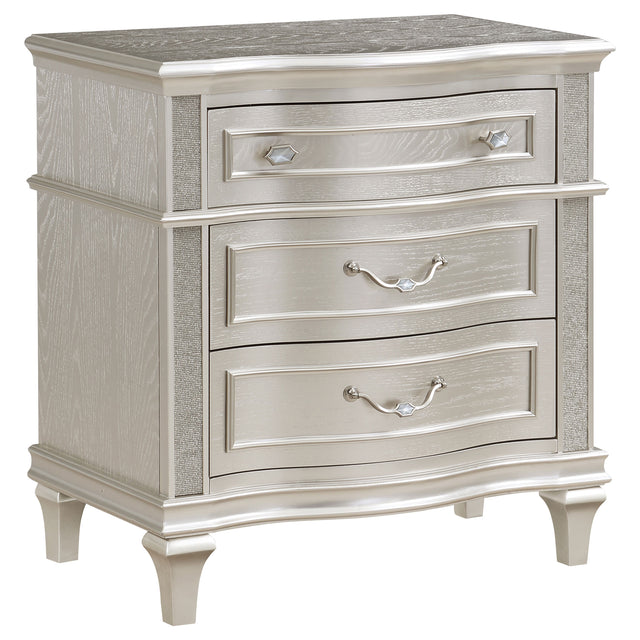 Tampa Furniture Outlet - Coaster - Evangeline 3-drawer Nightstand Silver Oak - 223392