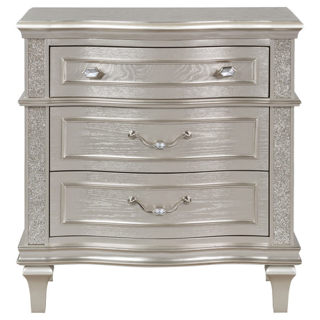 Evangeline 3-drawer Nightstand Silver Oak - Tampa Furniture Outlet