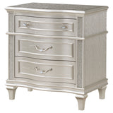 Evangeline 3-drawer Nightstand Silver Oak - Tampa Furniture Outlet