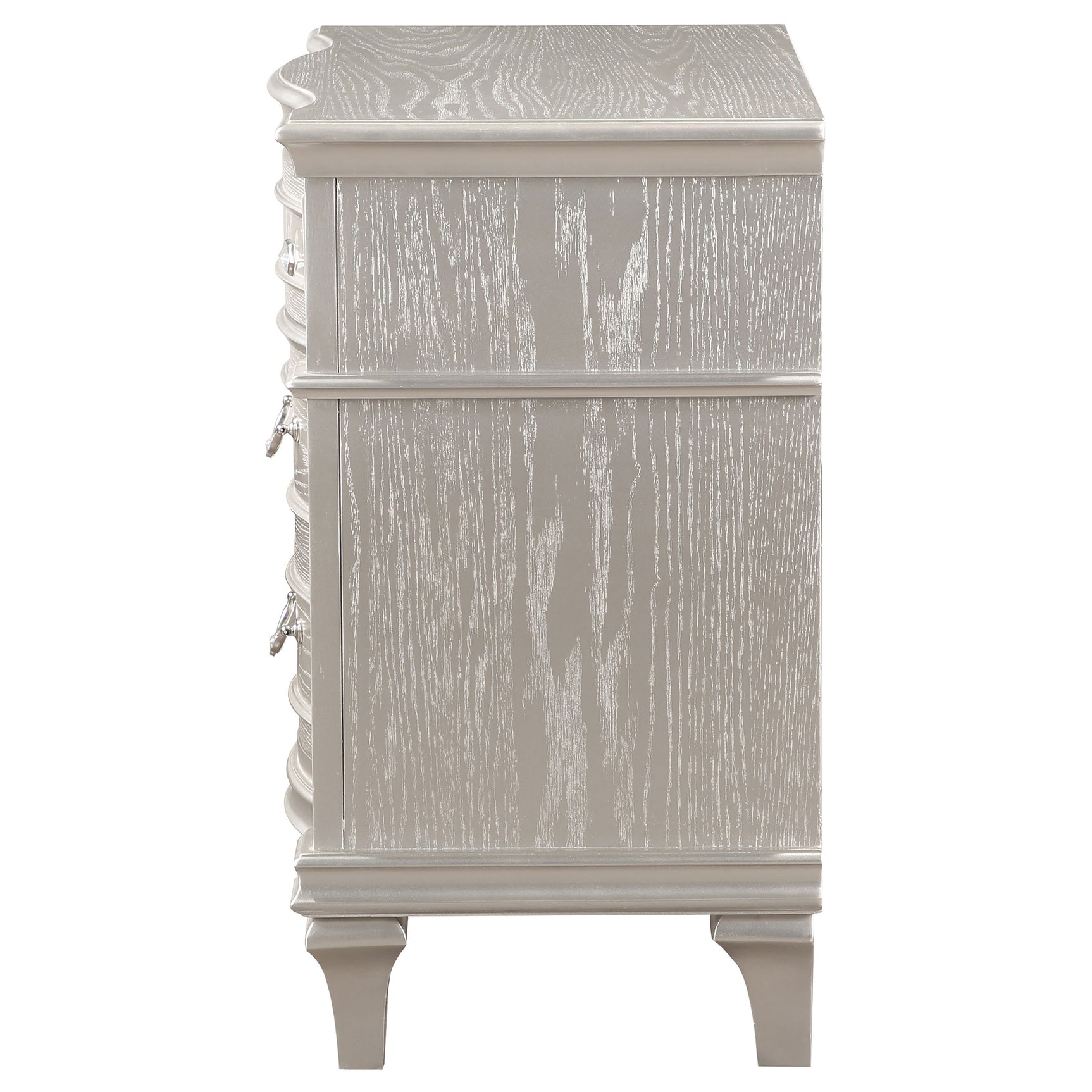 Evangeline 3-drawer Nightstand Silver Oak - Tampa Furniture Outlet