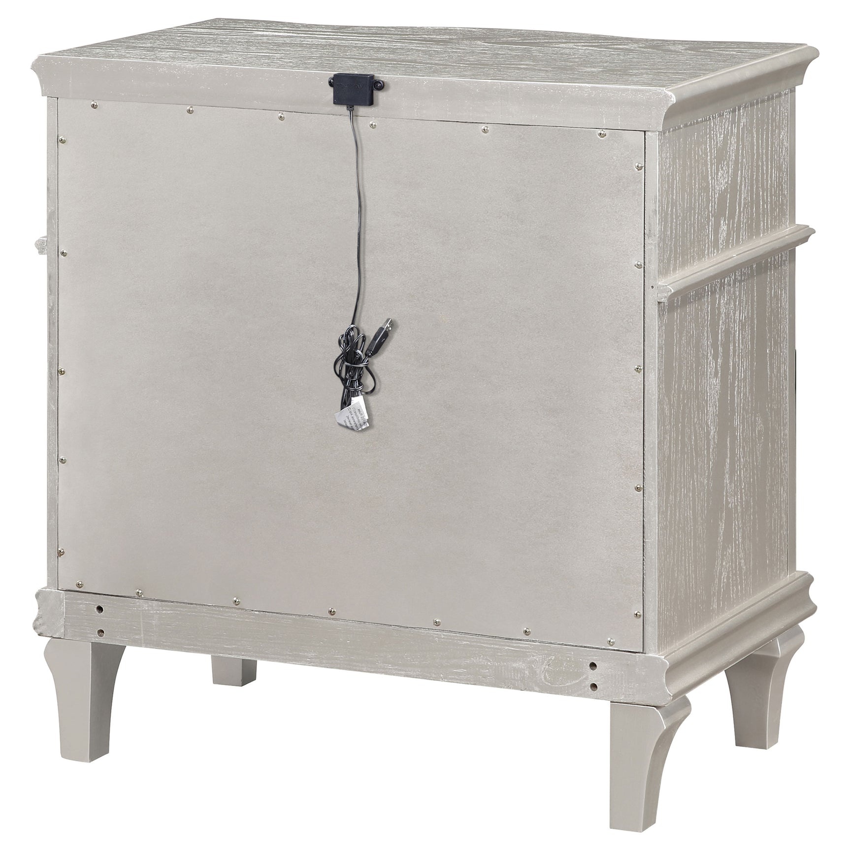 Evangeline 3-drawer Nightstand Silver Oak - Tampa Furniture Outlet