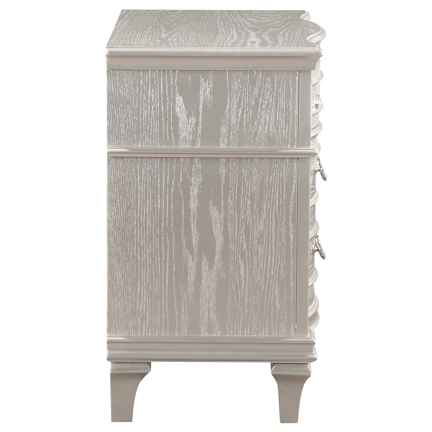 Evangeline 3-drawer Nightstand Silver Oak - Tampa Furniture Outlet