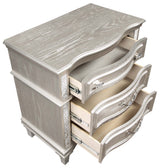 Evangeline 3-drawer Nightstand Silver Oak - Tampa Furniture Outlet