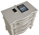 Evangeline 3-drawer Nightstand Silver Oak - Tampa Furniture Outlet