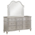 Tampa Furniture Outlet - Coaster - Evangeline 9-drawer Dresser with Mirror Silver Oak - 223393M