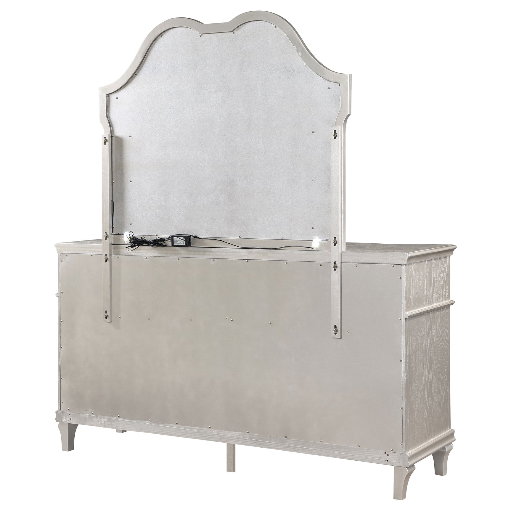 Evangeline 9-drawer Dresser with Mirror Silver Oak - Tampa Furniture Outlet