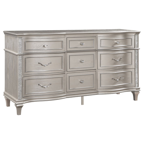 Tampa Furniture Outlet - Coaster - Evangeline 9-drawer Dresser Silver Oak - 223393