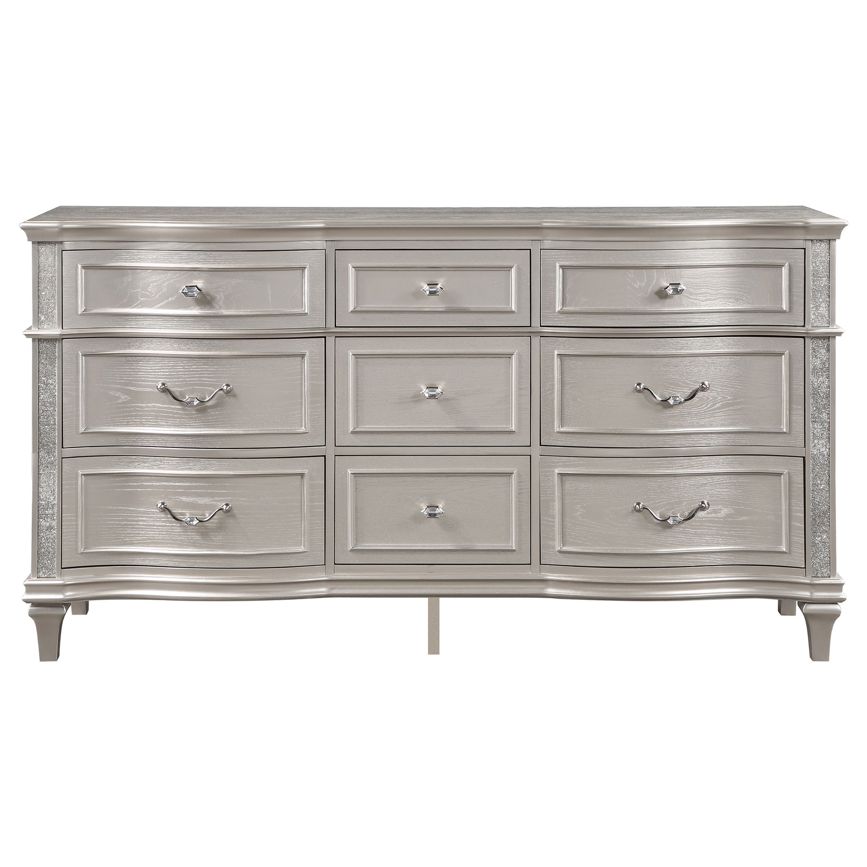Evangeline 9-drawer Dresser Silver Oak - Tampa Furniture Outlet