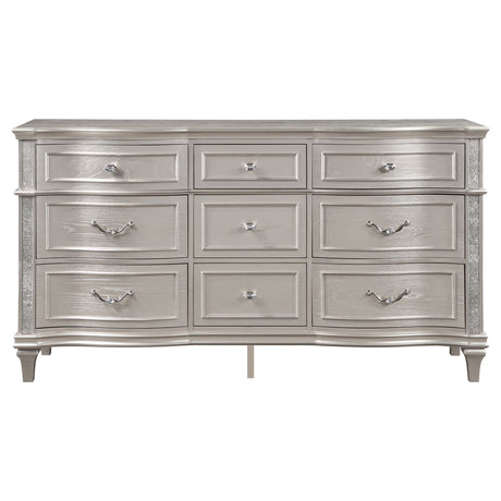 Evangeline 9-drawer Dresser Silver Oak - Tampa Furniture Outlet