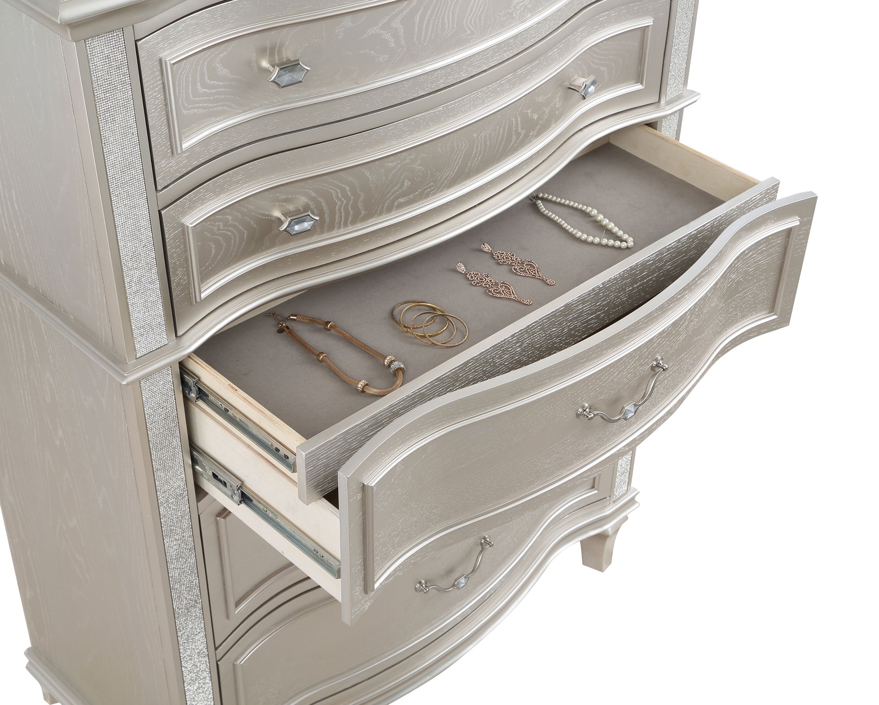 Evangeline 6-drawer Bedroom Chest Silver Oak - Tampa Furniture Outlet