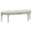 Tampa Furniture Outlet - Coaster - Evangeline Curved Fabric Upholstered Bench Silver Oak - 223396