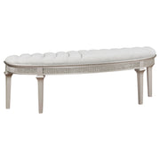 Tampa Furniture Outlet - Coaster - Evangeline Curved Fabric Upholstered Bench Silver Oak - 223396