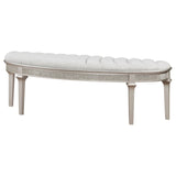 Evangeline Curved Fabric Upholstered Bench Silver Oak - Tampa Furniture Outlet