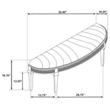 Evangeline Curved Fabric Upholstered Bench Silver Oak - Tampa Furniture Outlet