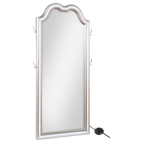 Tampa Furniture Outlet - Coaster - Evangeline Full Length LED Light Floor Mirror Silver Oak - 223400