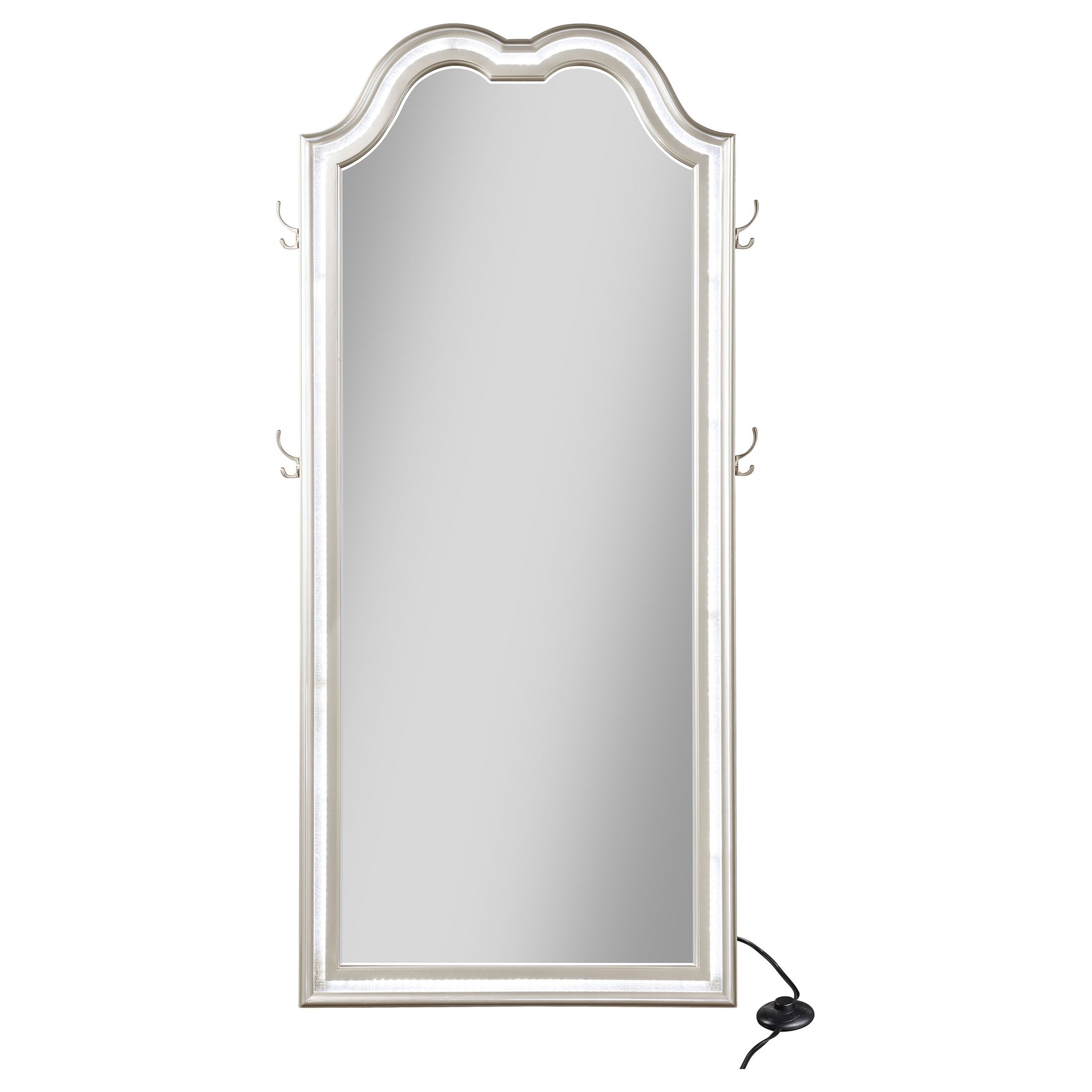 Evangeline Full Length LED Light Floor Mirror Silver Oak - Tampa Furniture Outlet
