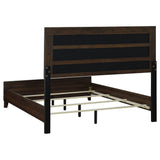 Welsley 50-inch Upholstered California King Bed Walnut - Tampa Furniture Outlet
